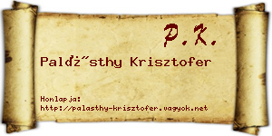 Palásthy Krisztofer névjegykártya